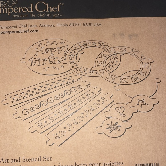 The Pampered Chef Plate Art and Stencil Set NEW - Picture 5 of 5